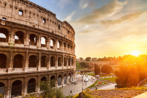 Coliseum at sunset, Rome, Italy